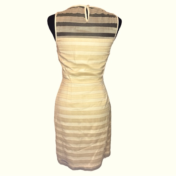 Gianni Bini Blush Pink Mesh Striped Sleeveless Mini Formal Dress w/Slip Sz 0 - Picture 2 of 9